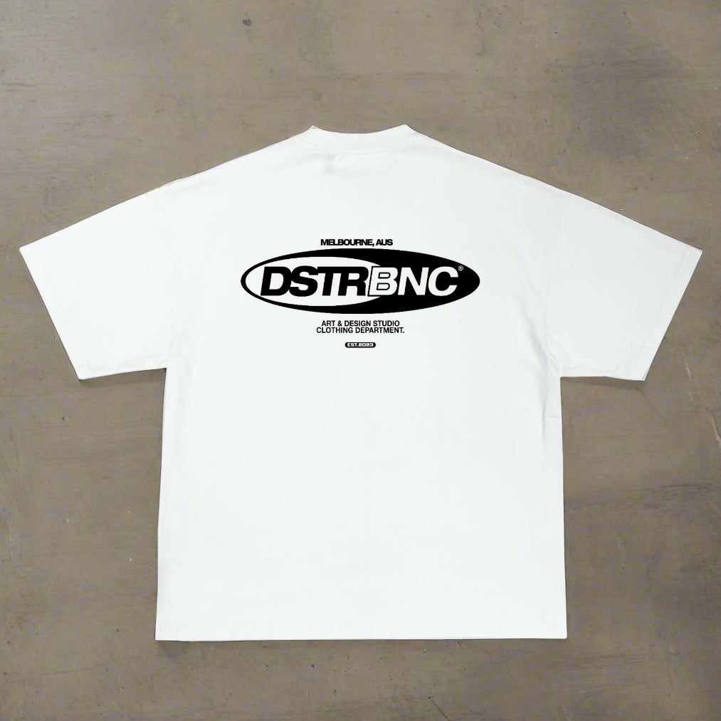 DSTRBNC LOGO TEE (WHITE)