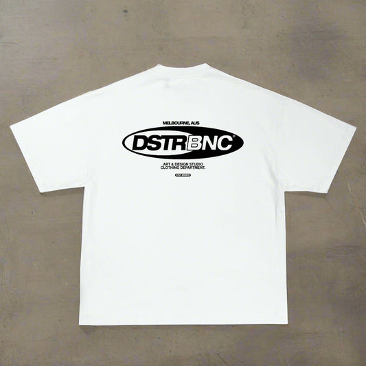 DSTRBNC LOGO TEE (WHITE)